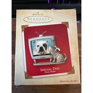 Hallmark Special Dog Keepsake Ornament Metal Pet Photo Picture Holder 2003 TV